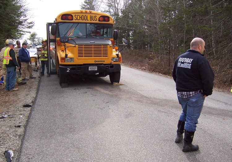 The school bus was largely undamaged, but some of its occupants needed medical attention after the collision. 