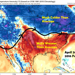 Temperature anomaly compared to average April 26th