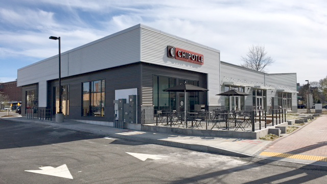 The first Chipotle Mexican Grill in Portland opened April 17 at 45 Marginal Way, the former site of Century Tire.