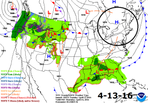 Surface Map Wednesday 4-13-16 (Credit-NOAA)