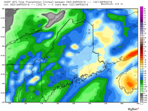 Tuesday's Projected Rainfall (Courtesy-WeatherBell)