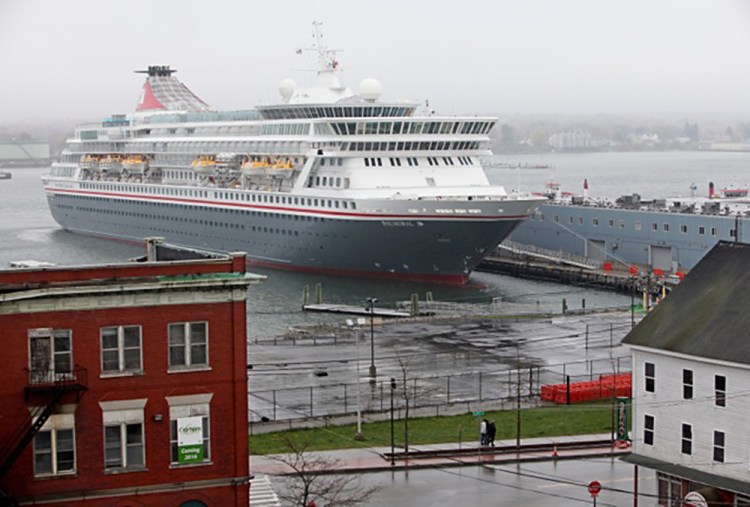 The cruise ship Balmoral is docked in Portland Harbor on Sunday. Jill Brady/Staff Photographer