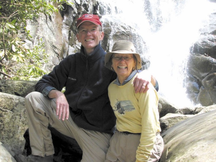 Geraldine Largay and her husband, George, are pictured at the Ramsey Cascades in Great Smoky Mountains National Park, which straddles the borders of Tennessee and North Carolina.
