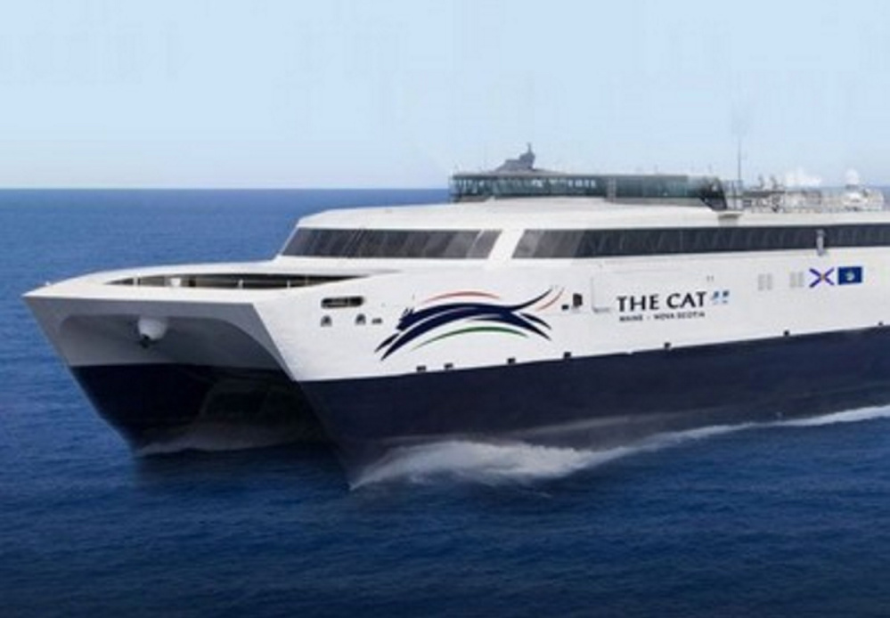 The Cat, pictured in this illustration, will make five-hour trips from Portland to Nova Scotia starting in June.