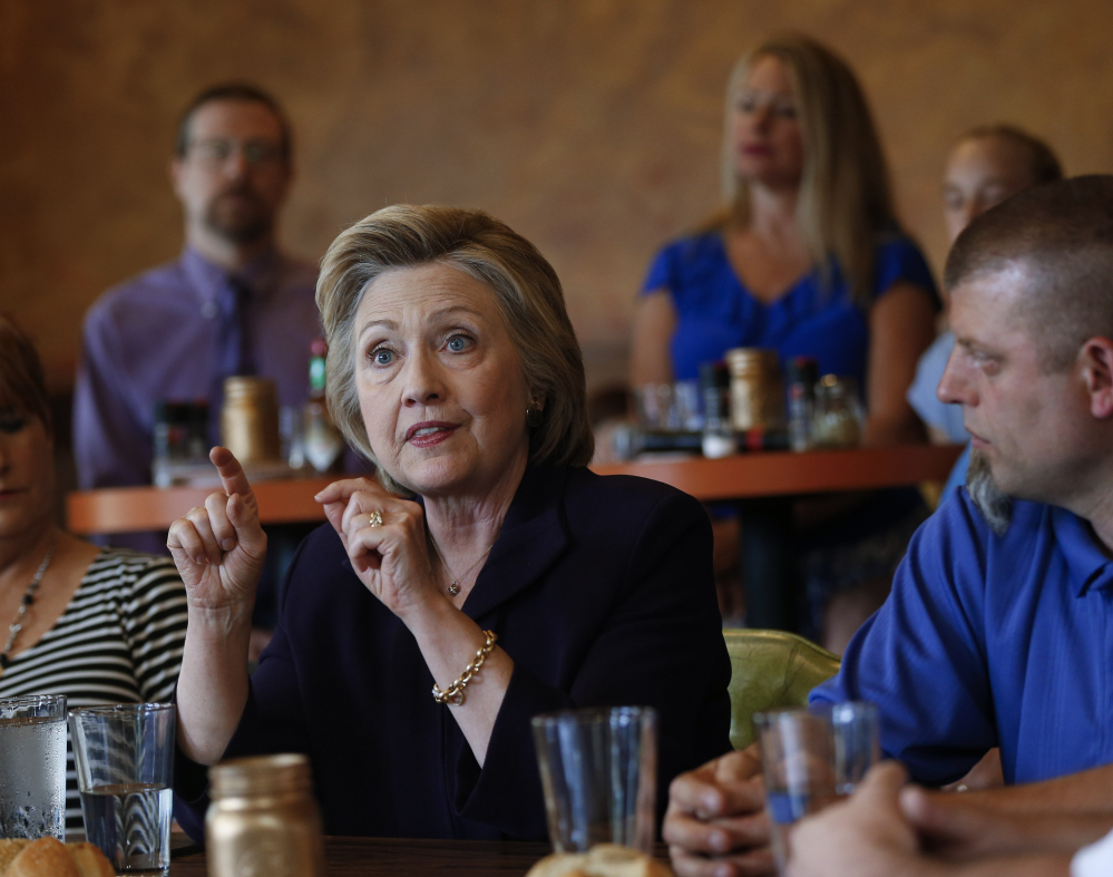 Hillary Clinton speaks to steelworkers in Ashland, Ky., on Monday. Political analysts say she's a battle-tested adversary who has survived sexist vitriol and hate for the better part of three decades and will not let Trump's attacks go unanswered.