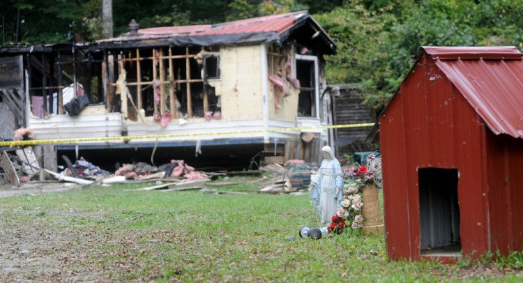 A mobile home at 289 Brown's Corner Road in Canaan was destroyed by fire on Sept. 21, killing seven pets. The owners, Brian Aldo Baldie and Ron Pelletier, have a new apartment and two new cats.