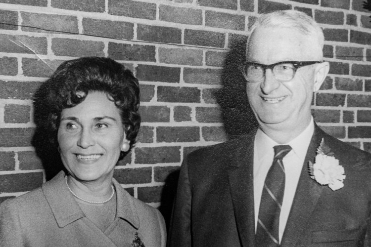 Ellie Saunders and her husband, former Mayor Donald Saunders, are pictured in 1968. Saunders was born Eleanor Conant in a house in the Christian Hill area off Bridge Street. She eventually moved into the 18th-century homestead on Conant Street where her ancestors originally settled. She never left.
Courtesy of Westbrook Historical Society