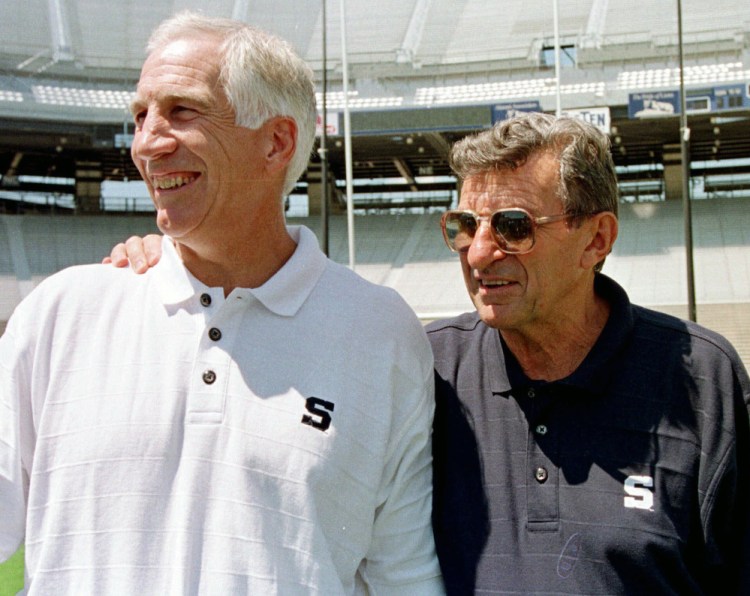 Jerry Sandusky, left, an assistant football coach under Joe Paterno at Penn State, is a convicted serial rapist who worked at the school for 40 years.