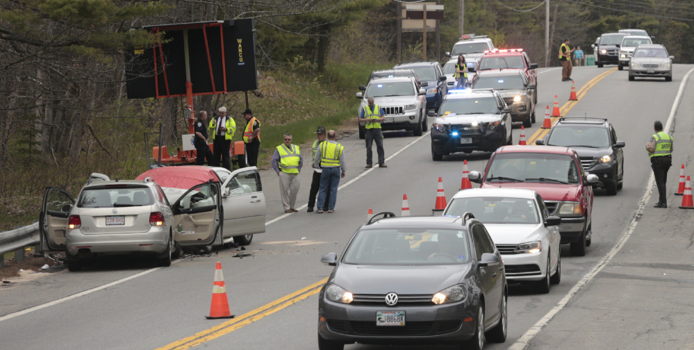A head-on crash on Route 1 near the Wiscasset-Woolwich town line Friday killed one person and injured two.