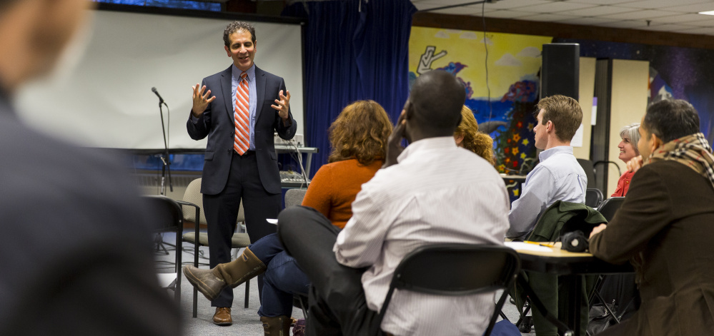 Xavier Botana reassured a group at a community forum this month that he doesn't plan to move again and he hopes to serve as superintendent for 10 to 15 years.