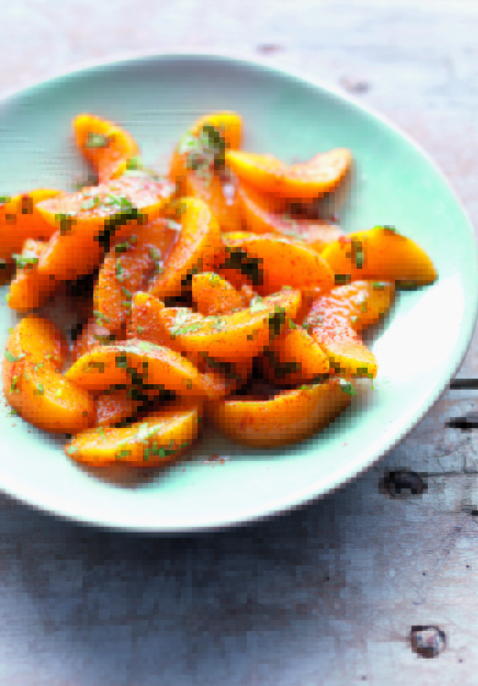 Make the fresh peach salad just before eating it as it gets watery as it sits.