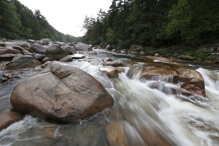The Wassataquoik Stream flows through land proposed for a national park in Township 3, Range 8, Maine.