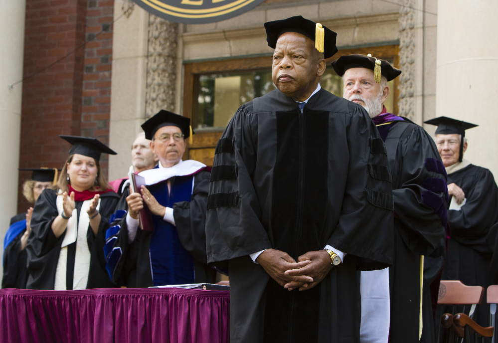 U.S. Rep. John R. Lewis was the keynote speaker Sunday at Bates College's 150th commencement.