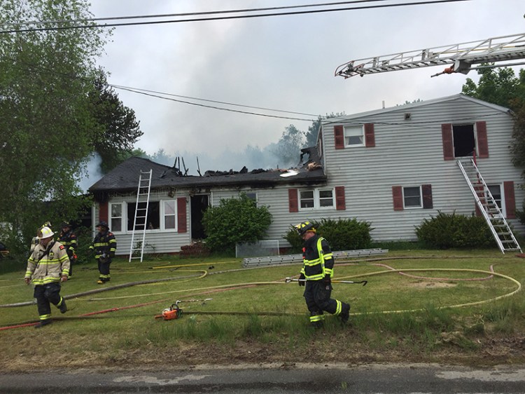 Fire severely damaged a home on Plummer Road in Gorham on Friday.