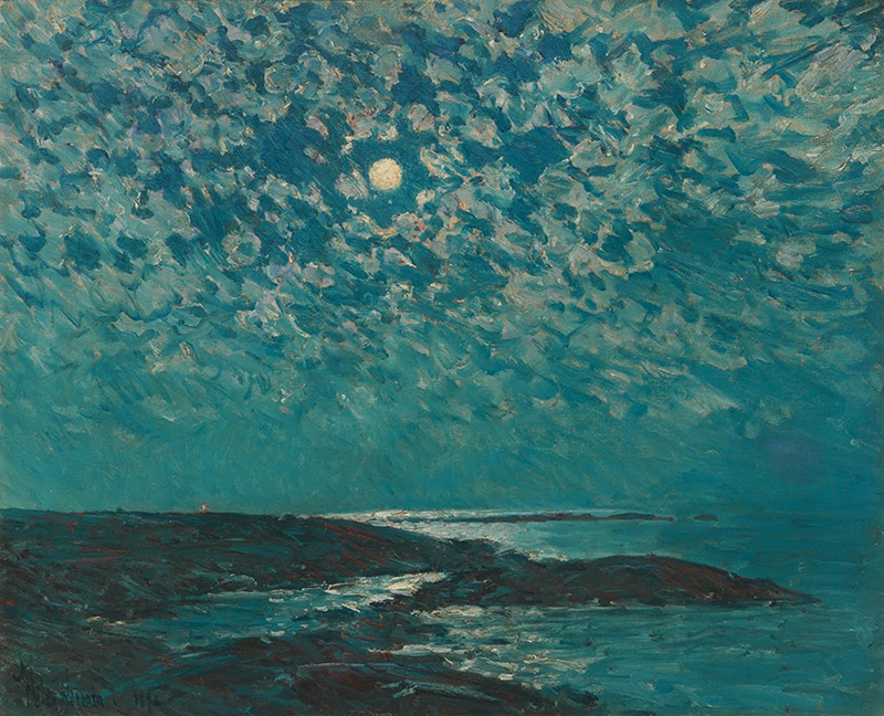 Moonlight, Childe Hassam, 1892Oil on canvas, 18 x 22 ½ in. (45.8 x 57.2 cm)Private CollectionPhotograph by Alex Jamison