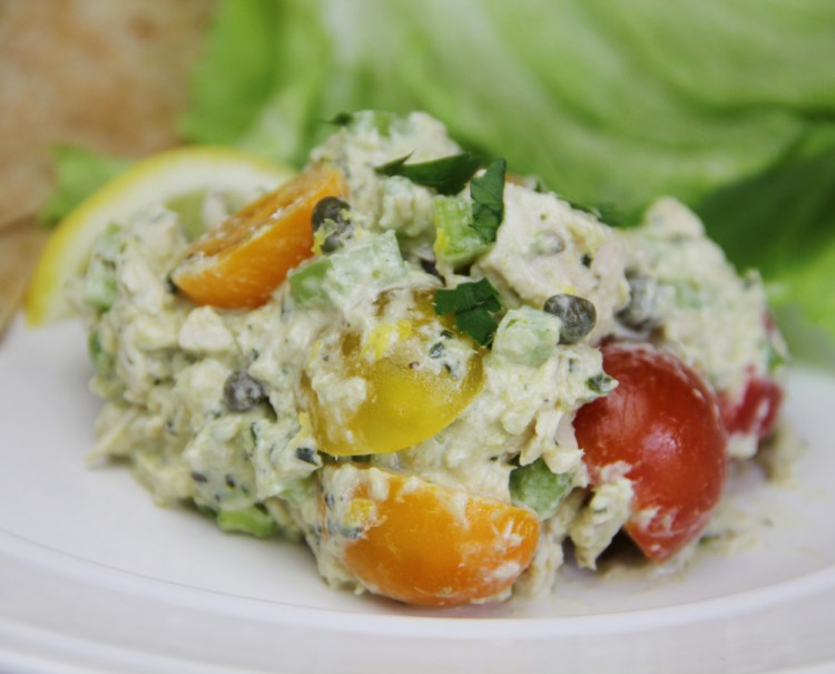 This lemon, pesto chicken salad is a deceptively simple, yet unbelievably complex-tasting salad.