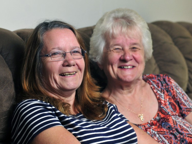 Although they lived in neighboring Kennebec County towns, Sandra Jane McDougal, left, and Betty Bickford didn't meet until two years ago, after  extensive searches by both.