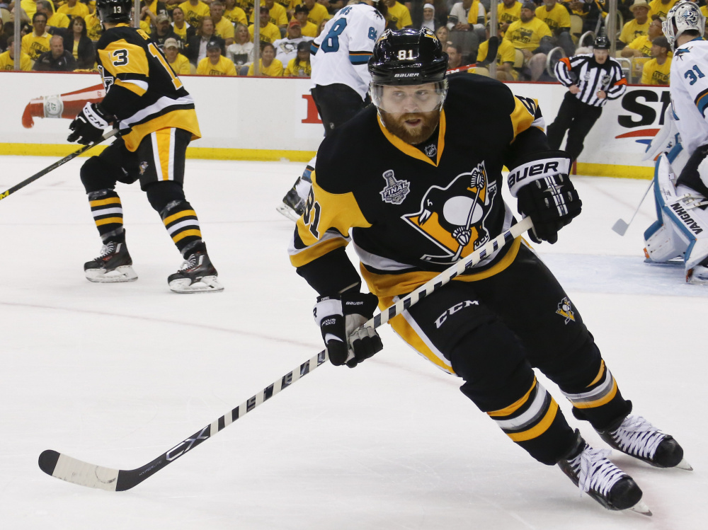 Phil Kessel has 21 points (10 goals, 11 assists) in Pittsburgh's 22 playoff games, including a goal and two assists against the Sharks in the Stanley Cup Final. The Penguins lead the series 3-1 and can close out San Jose on Thursday.