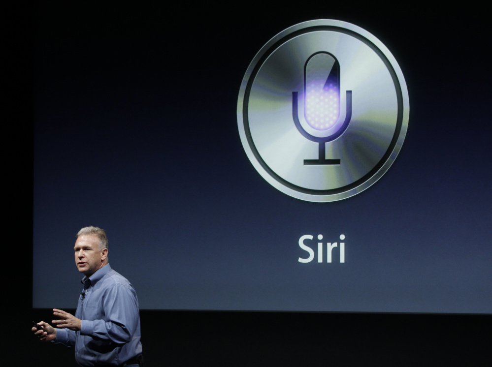 In this Oct. 4, 2011, file photo, Apple's Phil Schiller talks about Siri during an event at Apple headquarters in Cupertino, Calif. Apple's Siri made a big splash when it debuted in 2011.