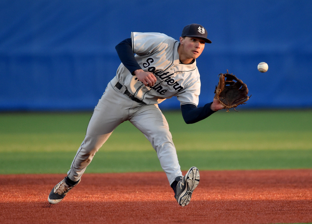 University of Southern Maine shortstop Sam Dexter, shown earlier this year with USM, was drafted by the Chicago White Sox in the 23rd round of the Major League Baseball draft on Saturday.