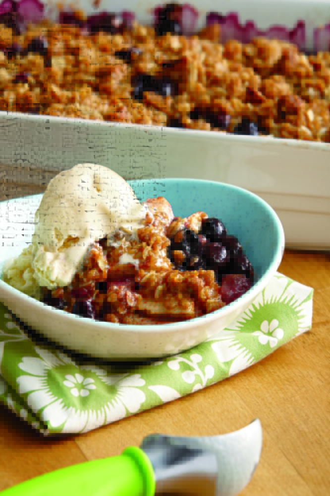 "Cooking" is for the very beginner child cook, while "You're the Chef" is a bit more challenging. Above: Apple-Blueberry Crisp from "You're the Chef."
