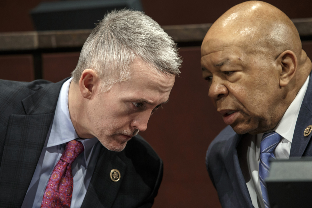 House Benghazi Committee chief Rep. Trey Gowdy, R-S.C., left, seen with Rep. Elijah Cummings, D-Md., in January, says the panel is working overtime on its probe.