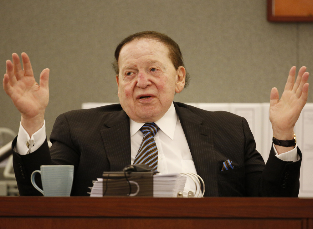 Las Vegas Sands Corp. Chairman and CEO Sheldon Adelson is proposing a 65,000-seat domed football stadium, hoping to draw the Oakland Raiders to Las Vegas.