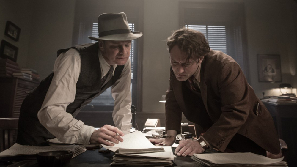 Colin Firth, left, and Jude Law in "Genius."