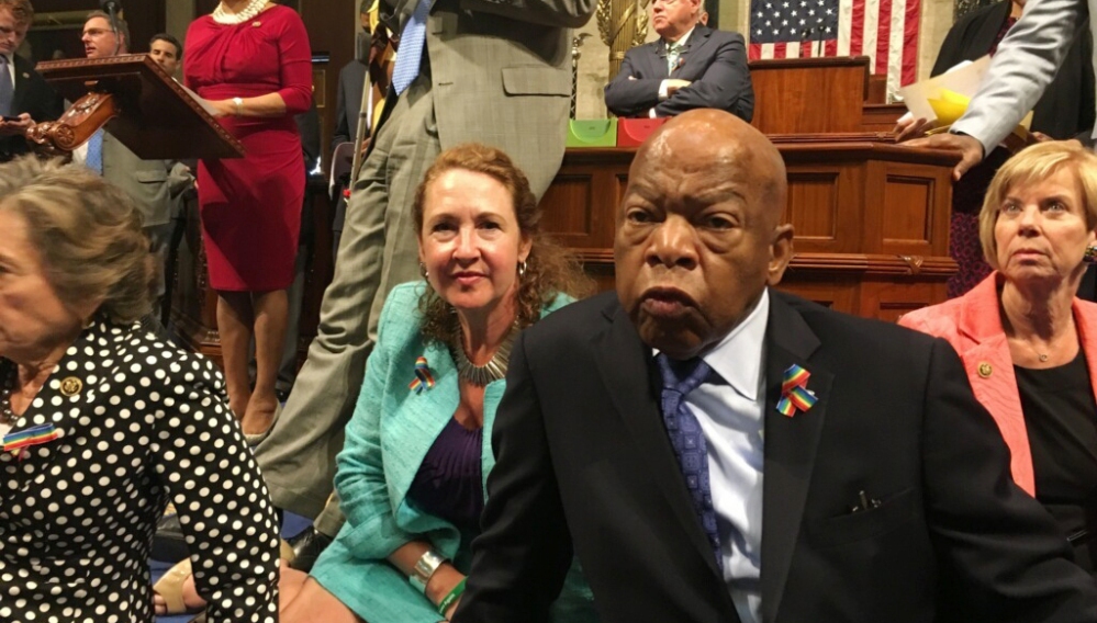 Democratic members of Congress, including Rep. John Lewis of Georgia, center, and Rep. Elizabeth Esty of Connecticut, disrupted business in the House last week, but they could have picked a better bill to fight for.