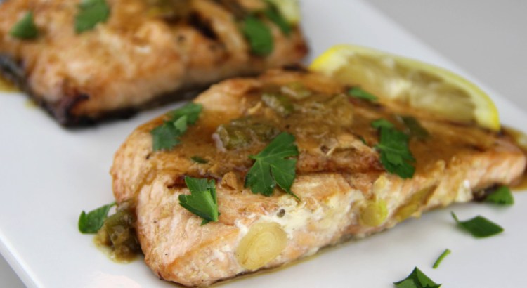 A little pineapple juice is the perfect way to sauce up salmon.   