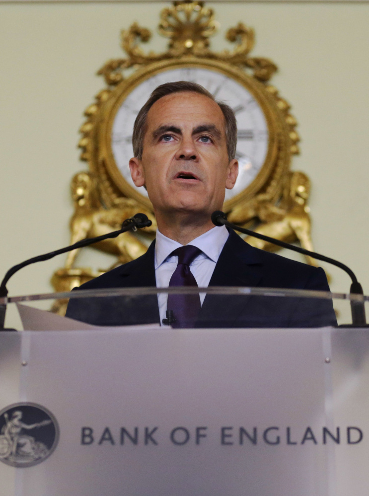 Mark Carney, governor of the Bank of England , says some monetary policy easing may be necessary to avert a crisis.