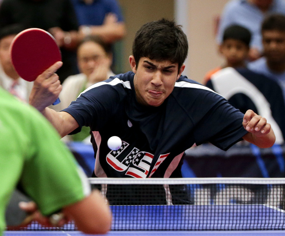Kanak Jha, 16, has been working on the mental aspect of table tennis, using a self-talk technique before and during matches.