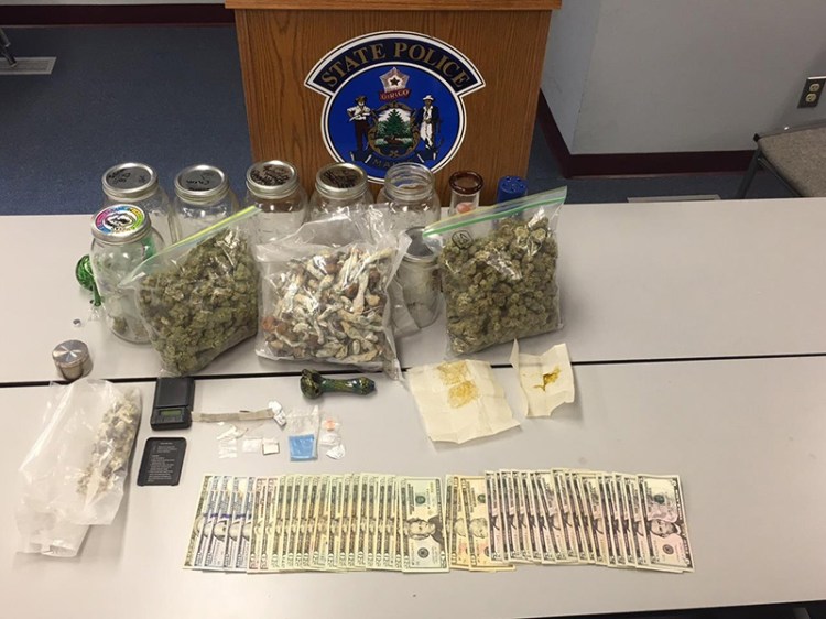 Police exhibit of drugs found in the car of Kathryn Lapierre during a traffic stop.