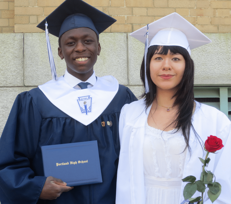 Moses Small and Kathy Truong were among Portland High School's graduates.