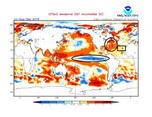 July, August, September Ocean Water Anomaly Prediction 