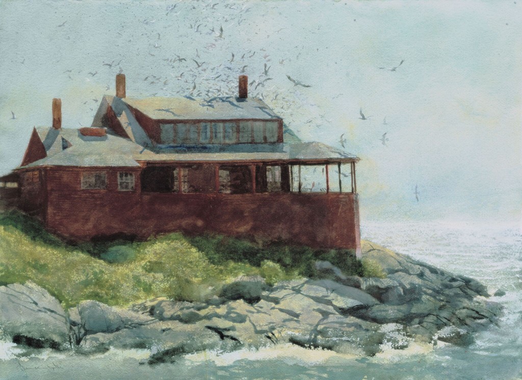 "Red House," 1972, watercolor, 19” x 29”, Courtesy Phyllis & Jamie Wyeth