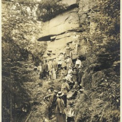 Rusticators on a hike in Acadia National Park, circa 1920, is among vintage images on view at the Maine Historical Society.