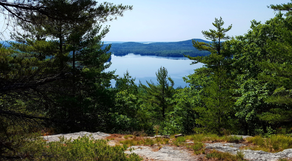 Bald Pate Mountain in Bridgton, part of Loon Echo Land Trust, offers an extensive trail network with numerous view points.