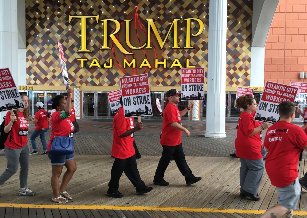 Despite noisy picketers outside the Trump Taj Mahal in Atlantic City, N.J., the gambling resort founded by Donald Trump and now owned by Carl Icahn says it'll remain open.