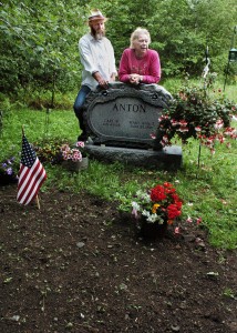 Carl Anton wanted his burial with no embalming fluid, no undertakers and no vault, but his son Scott Anton and widow, Mary Ann, have marked the spot with a headstone.