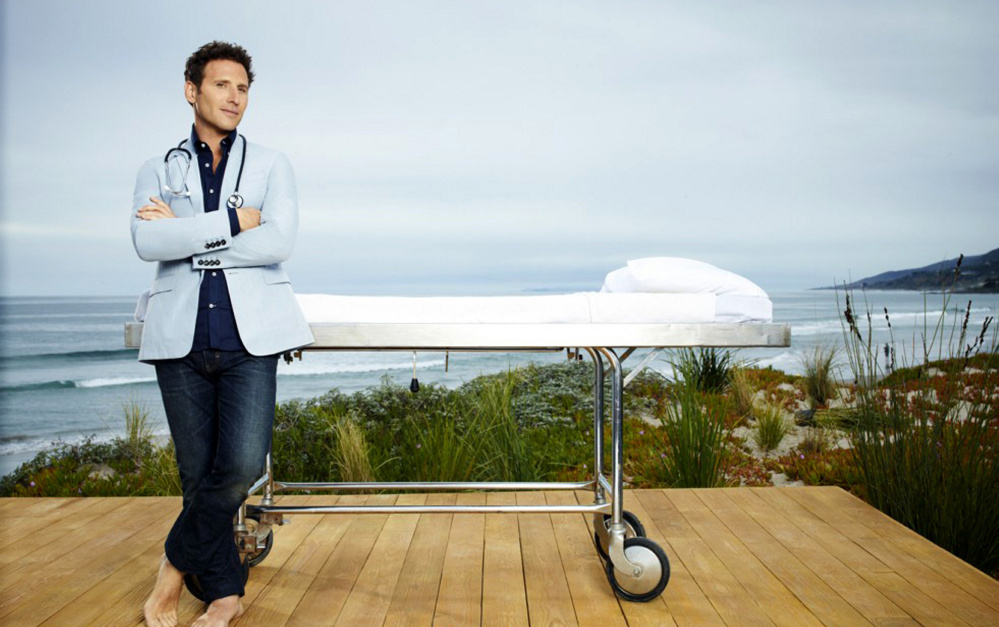 Mark Feuerstein as Dr. Hank Lawson in the Hamptons. The sky doesn't get bluer than this. 
Justin Stephens, USA Network