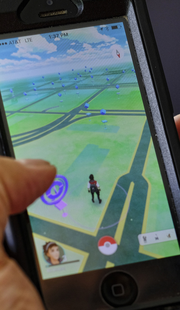 Players of 'Pokemon Go' tend to keep their eyes on their phones rather than where's they're going.