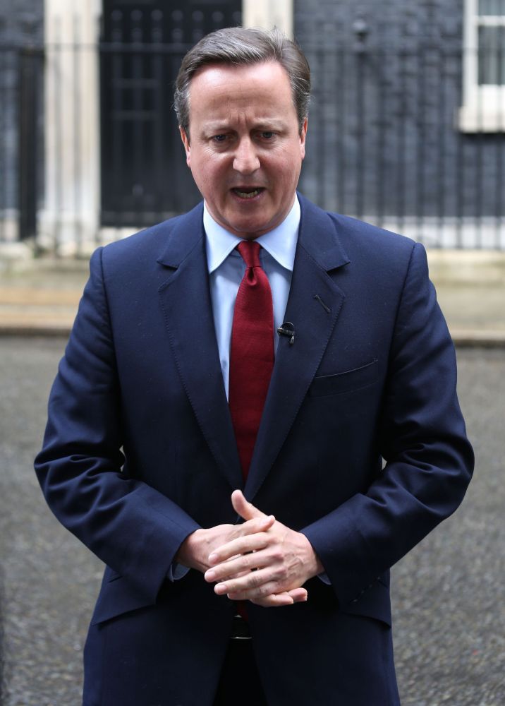 Britain's Prime Minister David Cameron announces on Monday in front of 10 Downing Street that he will resign on Wednesday.