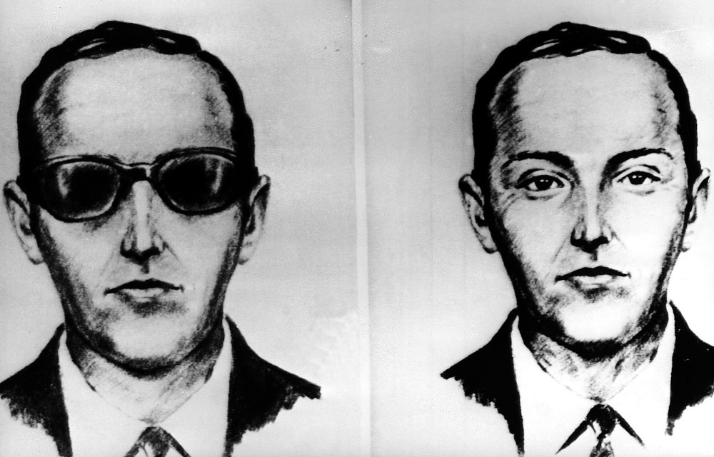 FILE--This undated artist' sketch shows the skyjacker known as D.B. Cooper from recollections of the passengers and crew of a Northwest Airlines jet he hijacked between Portland and Seattle on Thanksgiving eve in 1971. The FBI says it's no longer actively investigating the unsolved mystery of D.B. Cooper. The bureau announced it's "exhaustively reviewed all credible leads" during its 45-year investigation. (AP-Photo, file)