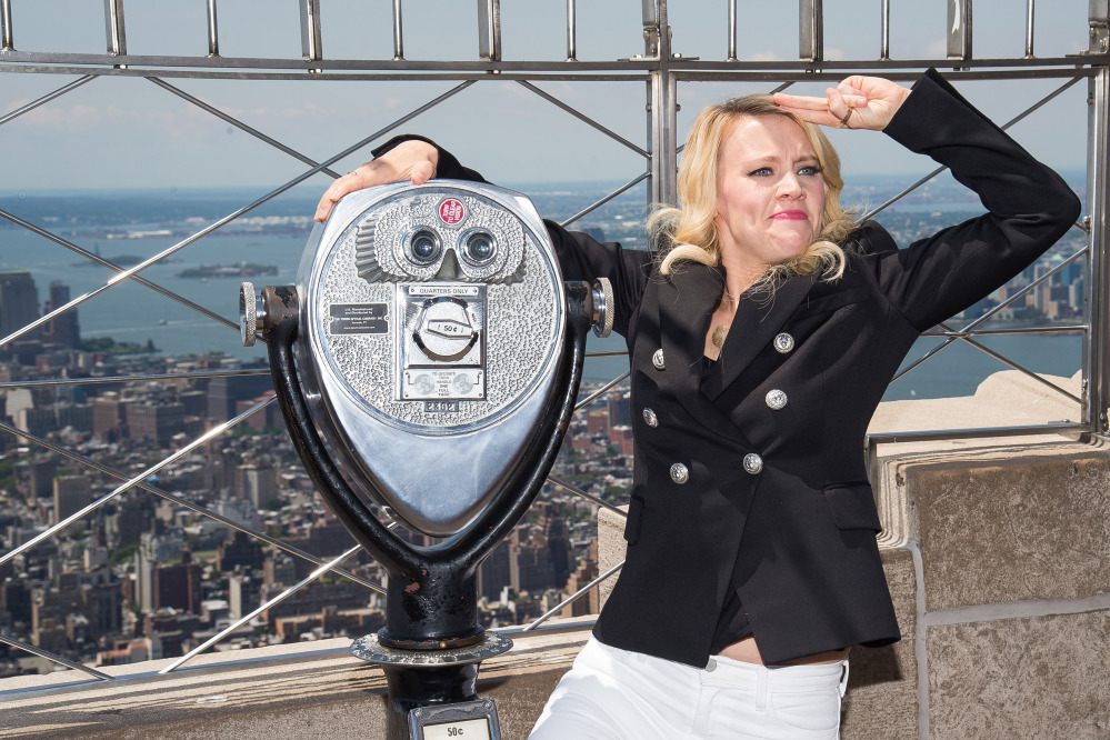 Actress and comedian Kate McKinnon at the Empire State Building last week. "Saturday Night Live" producer Lorne Michael calls her "an impressive talent."