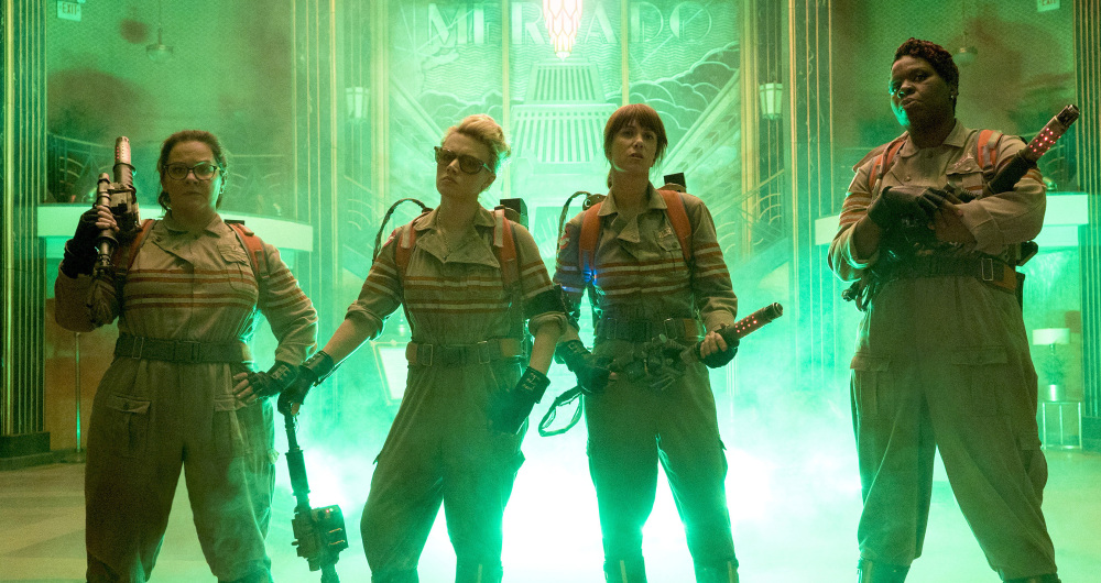 From left, Melissa McCarthy, Kate McKinnon, Kristen Wiig and Leslie Jones appear in a scene from "Ghostbusters."
Hopper Stone/Columbia Pictures/Sony Pictures via AP