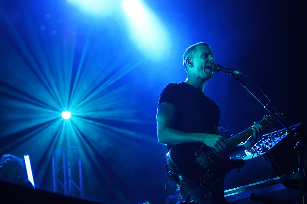 Anthony Gonzalez of M83 at the State Theatre Wednesday.