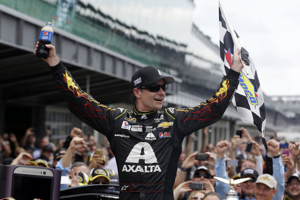Jeff Gordon was all smiles two years ago after winning the NASCAR Brickyard 400 at Indianapolis Motor Speedway, and he'll get another shot at the race Sunday as Dale Earnhardt Jr.'s replacement.