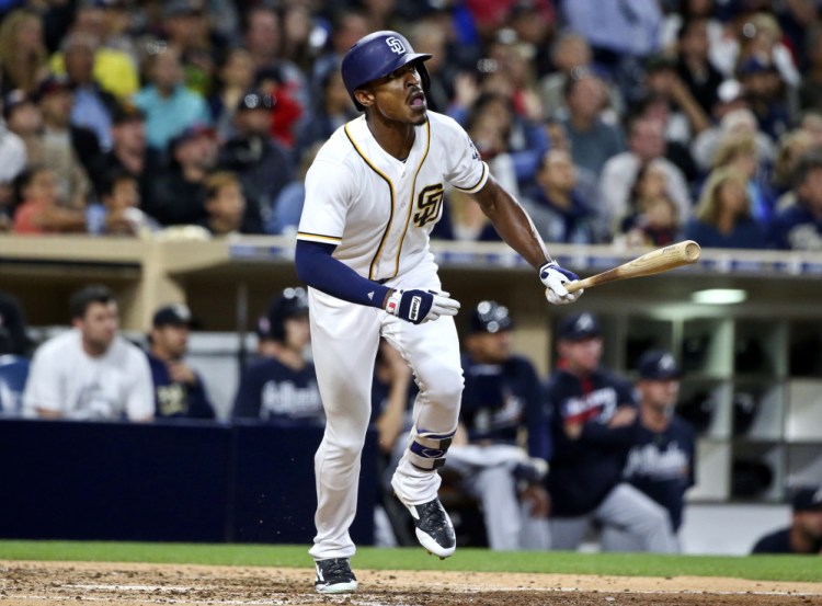 Melvin Upton Jr. entered Toronto as a member of the San Diego Padres, but now is with the Blue Jays after a trade Tuesday for minor league right-hander Hansel Rodriguez.