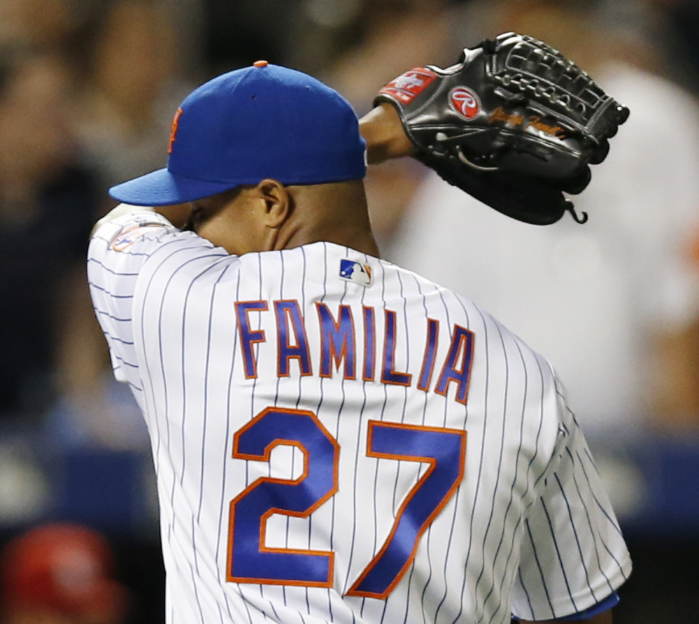 Relief pitcher Jeurys Familia of the New York Mets saw his streak of 52 saves come to an end in a 5-4 loss to St. Louis on Wednesday at New York.